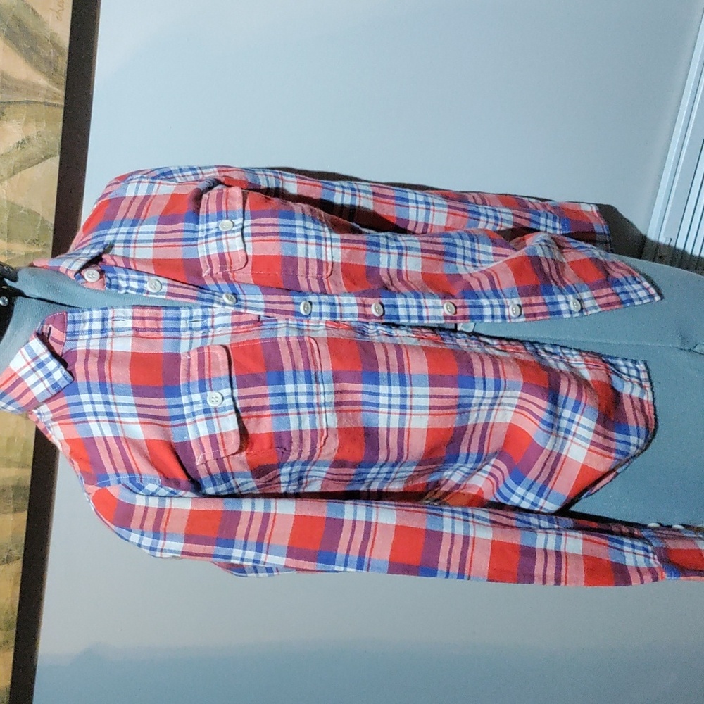 J crew red and blue flannel XS size 0. FHC1